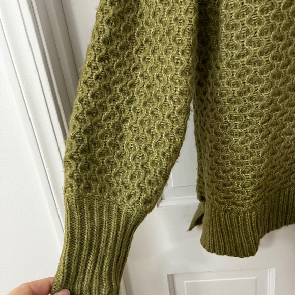 Anthropologie Alpaca Blend Bia Green Textured Funnel Neck Sweater Tunic XS - Picture 3 of 7